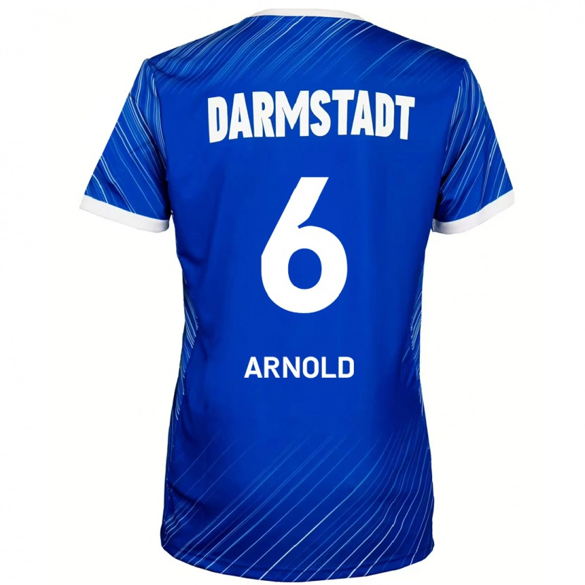 Danxen Homme Maillot Tim Arnold #6 Bleu Blanc Tenues Domicile 2024/25 T-Shirt