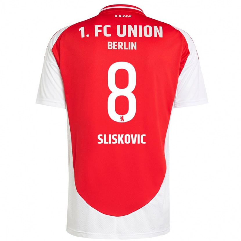 Danxen Homme Maillot Duje Sliskovic #8 Rouge Blanc Tenues Domicile 2024/25 T-Shirt