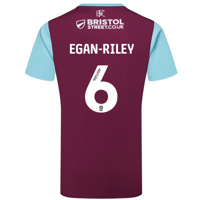 Danxen Homme Maillot Cj Egan-Riley #6 Bordeaux Bleu Ciel Tenues Domicile 2024/25 T-Shirt