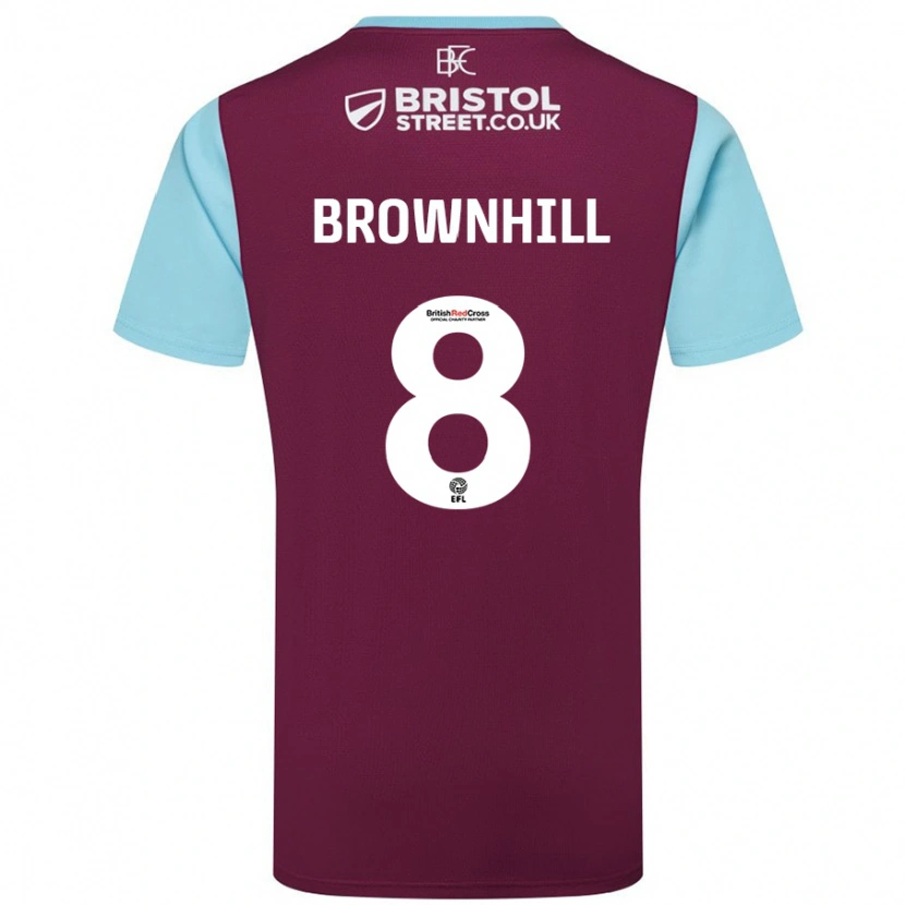 Danxen Homme Maillot Josh Brownhill #8 Bordeaux Bleu Ciel Tenues Domicile 2024/25 T-Shirt