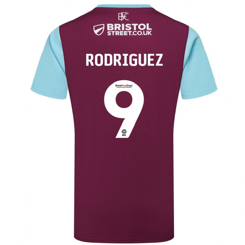 Danxen Homme Maillot Jay Rodríguez #9 Bordeaux Bleu Ciel Tenues Domicile 2024/25 T-Shirt