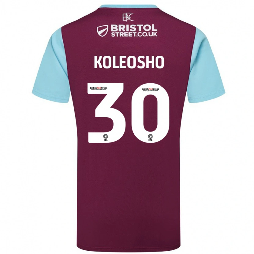 Danxen Homme Maillot Luca Koleosho #30 Bordeaux Bleu Ciel Tenues Domicile 2024/25 T-Shirt
