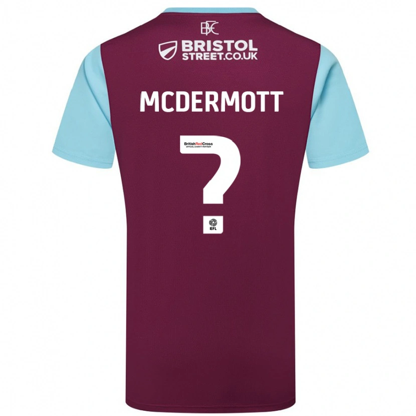 Danxen Homme Maillot Tommy Mcdermott #0 Bordeaux Bleu Ciel Tenues Domicile 2024/25 T-Shirt