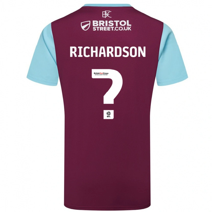 Danxen Homme Maillot Lewis Richardson #0 Bordeaux Bleu Ciel Tenues Domicile 2024/25 T-Shirt