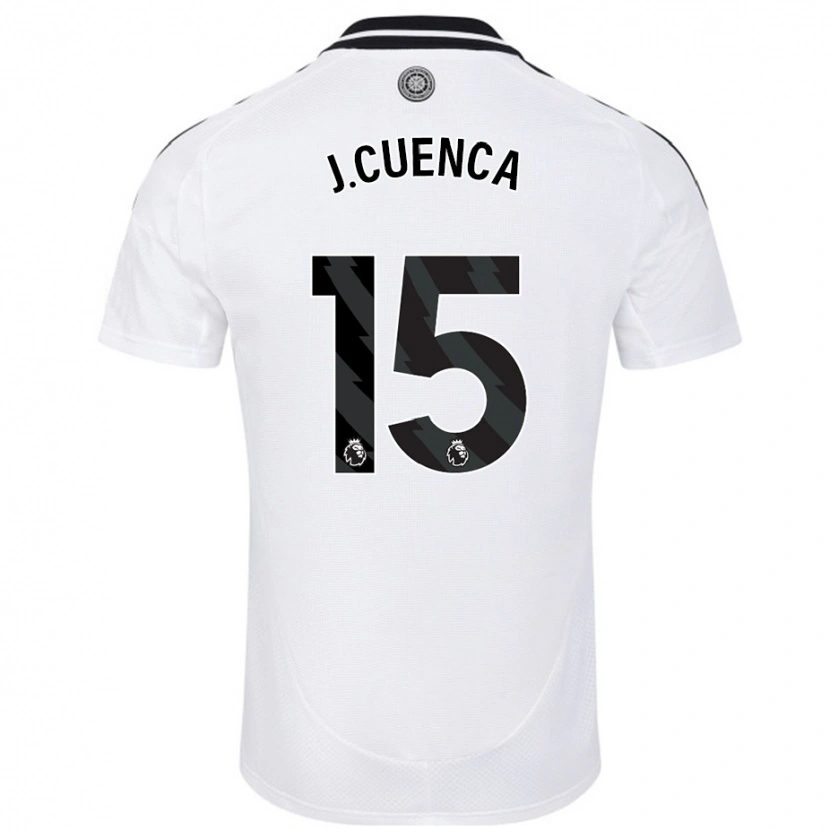 Danxen Homme Maillot Jorge Cuenca #15 Blanc Tenues Domicile 2024/25 T-Shirt