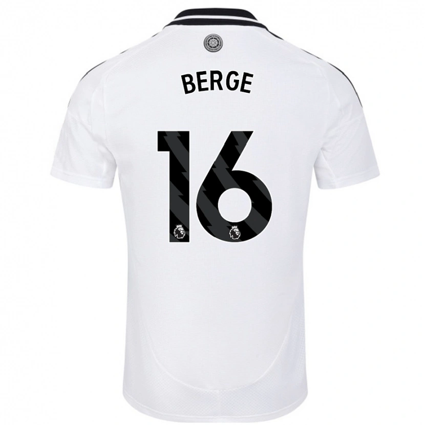Danxen Homme Maillot Sander Berge #16 Blanc Tenues Domicile 2024/25 T-Shirt