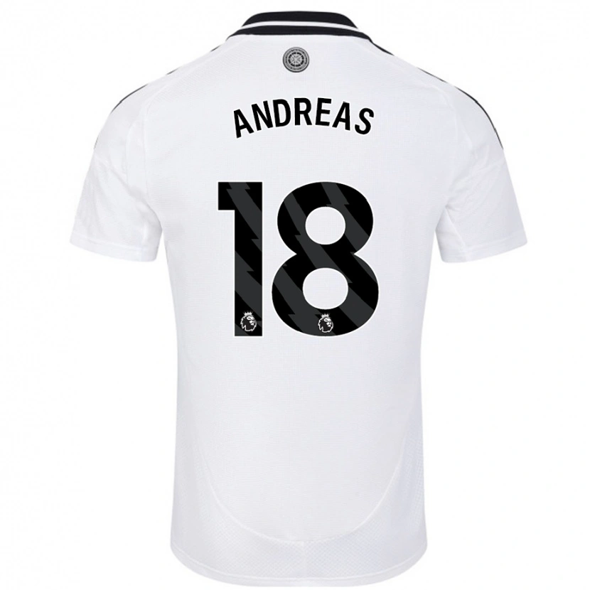 Danxen Homme Maillot Andreas Pereira #18 Blanc Tenues Domicile 2024/25 T-Shirt