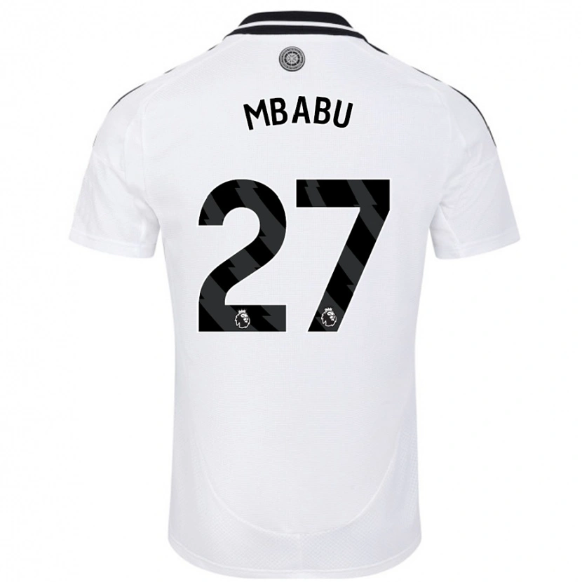Danxen Homme Maillot Kevin Mbabu #27 Blanc Tenues Domicile 2024/25 T-Shirt