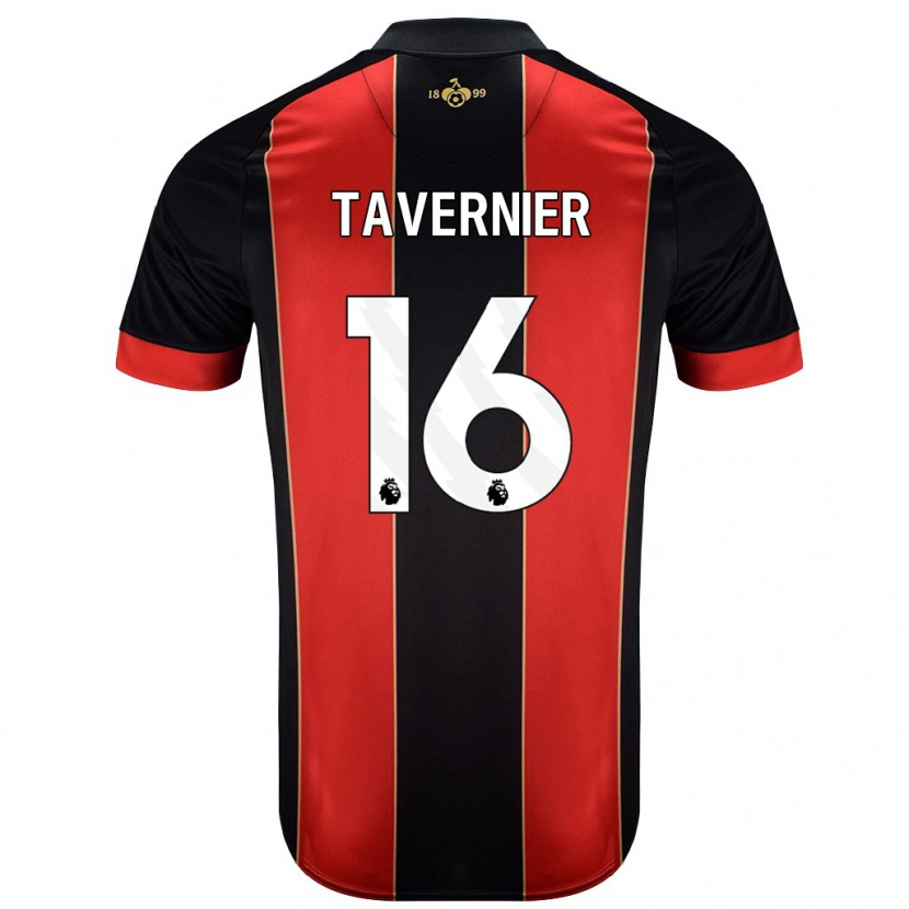 Danxen Homme Maillot Marcus Tavernier #16 Rouge Noir Tenues Domicile 2024/25 T-Shirt