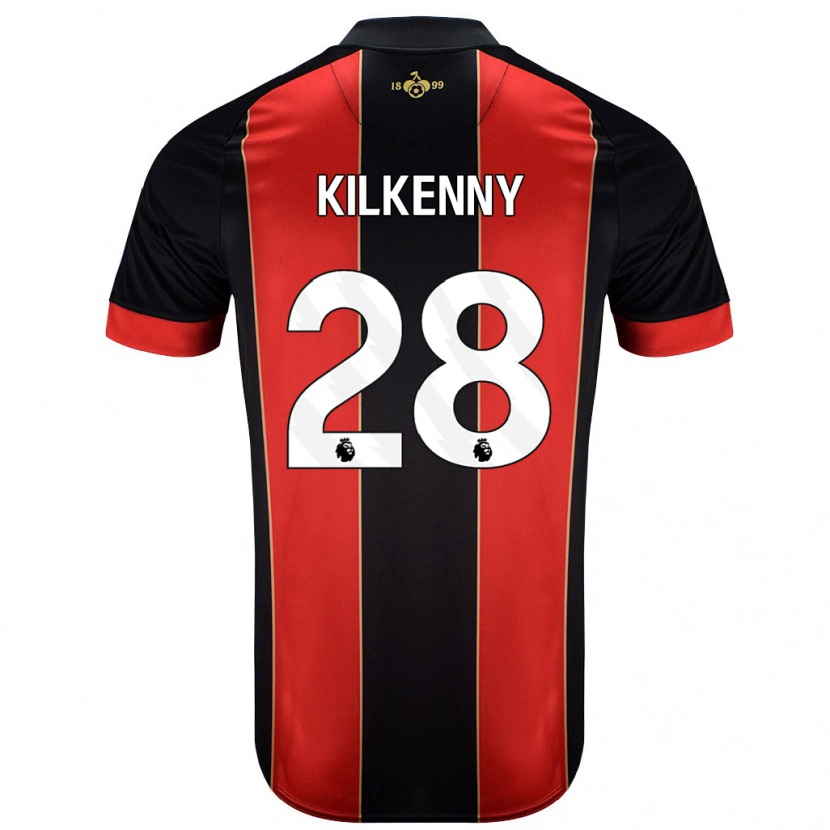 Danxen Homme Maillot Gavin Kilkenny #28 Rouge Noir Tenues Domicile 2024/25 T-Shirt