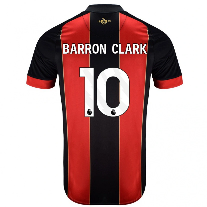 Danxen Homme Maillot Molly Barron-Clark #10 Rouge Noir Tenues Domicile 2024/25 T-Shirt