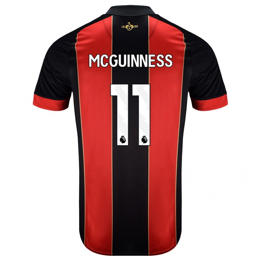 Danxen Homme Maillot Gemma Mcguinness #11 Rouge Noir Tenues Domicile 2024/25 T-Shirt