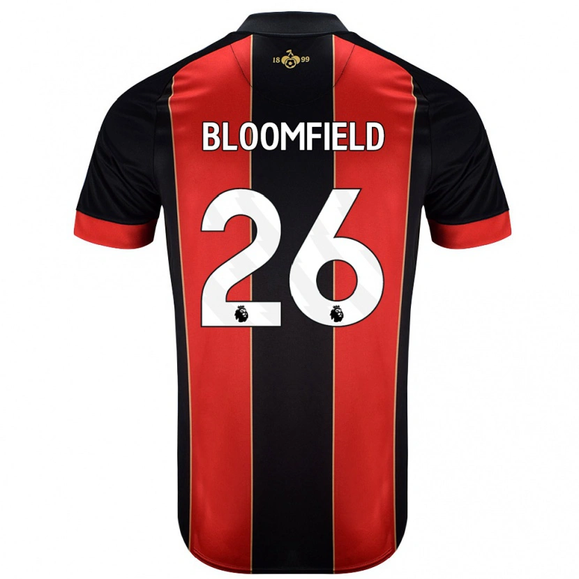 Danxen Homme Maillot Erin Bloomfield #26 Rouge Noir Tenues Domicile 2024/25 T-Shirt