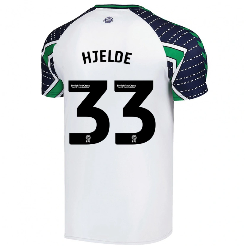 Danxen Homme Maillot Leo Fuhr Hjelde #33 Blanc Tenues Extérieur 2024/25 T-Shirt