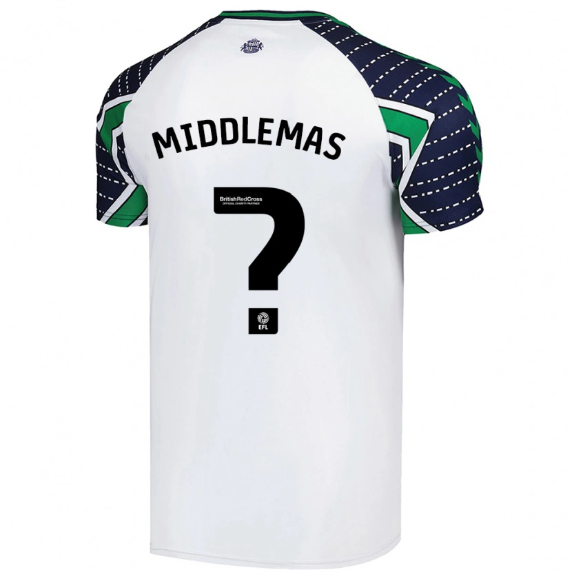 Danxen Homme Maillot Ben Middlemas #0 Blanc Tenues Extérieur 2024/25 T-Shirt
