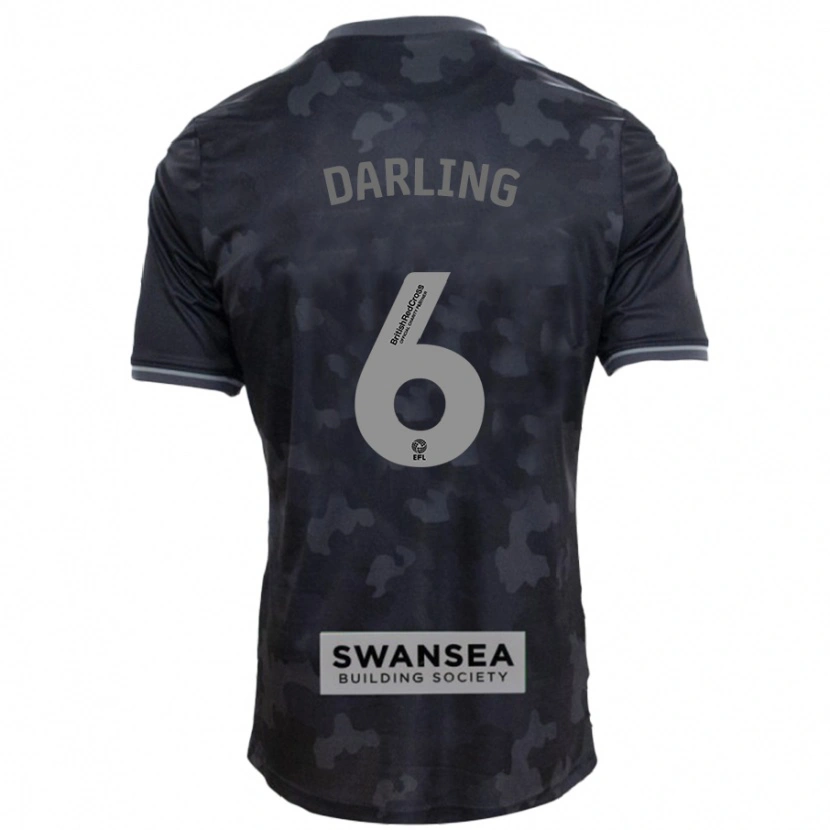 Danxen Homme Maillot Harry Darling #6 Noir Tenues Extérieur 2024/25 T-Shirt