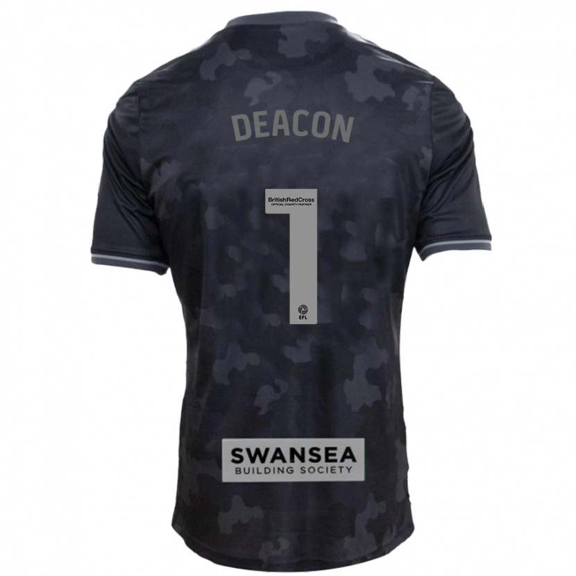Danxen Homme Maillot Chelsea Deacon #1 Noir Tenues Extérieur 2024/25 T-Shirt