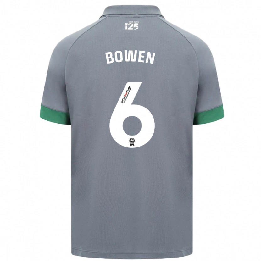 Danxen Homme Maillot Megan Bowen #6 Gris Foncé Tenues Extérieur 2024/25 T-Shirt