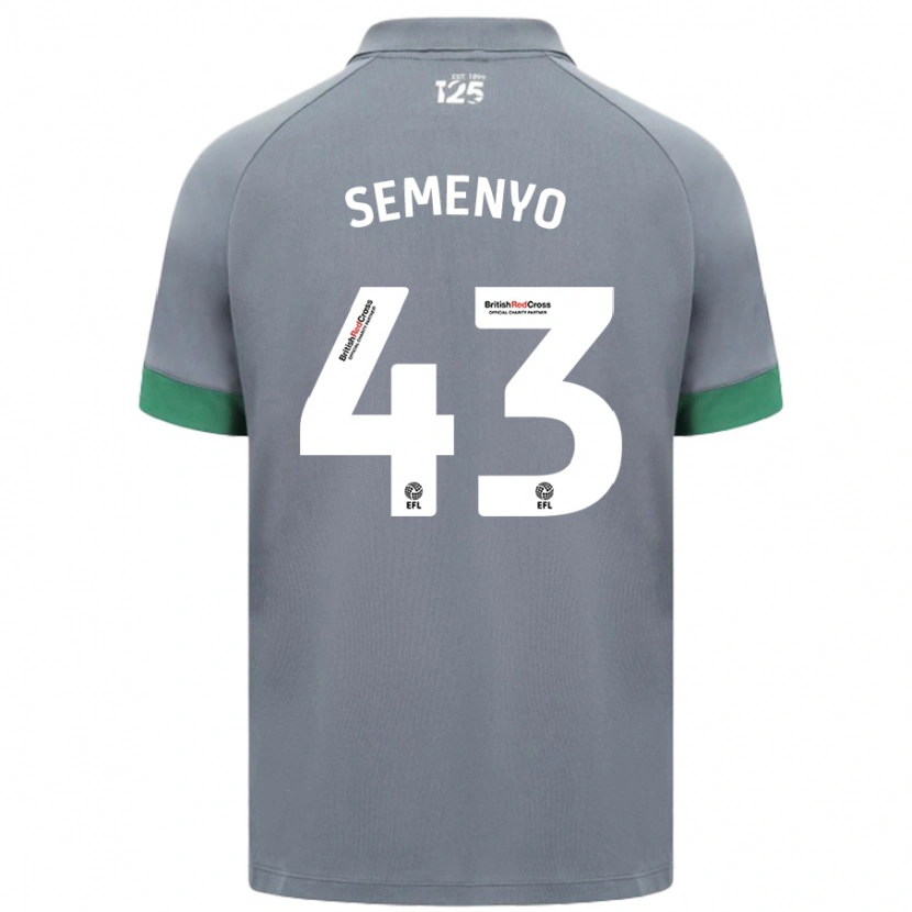 Danxen Homme Maillot Jai Semenyo #43 Gris Foncé Tenues Extérieur 2024/25 T-Shirt