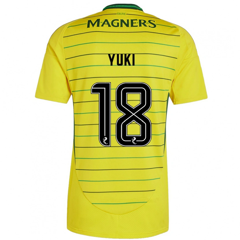 Danxen Homme Maillot Yuki Kobayashi #18 Jaune Tenues Extérieur 2024/25 T-Shirt