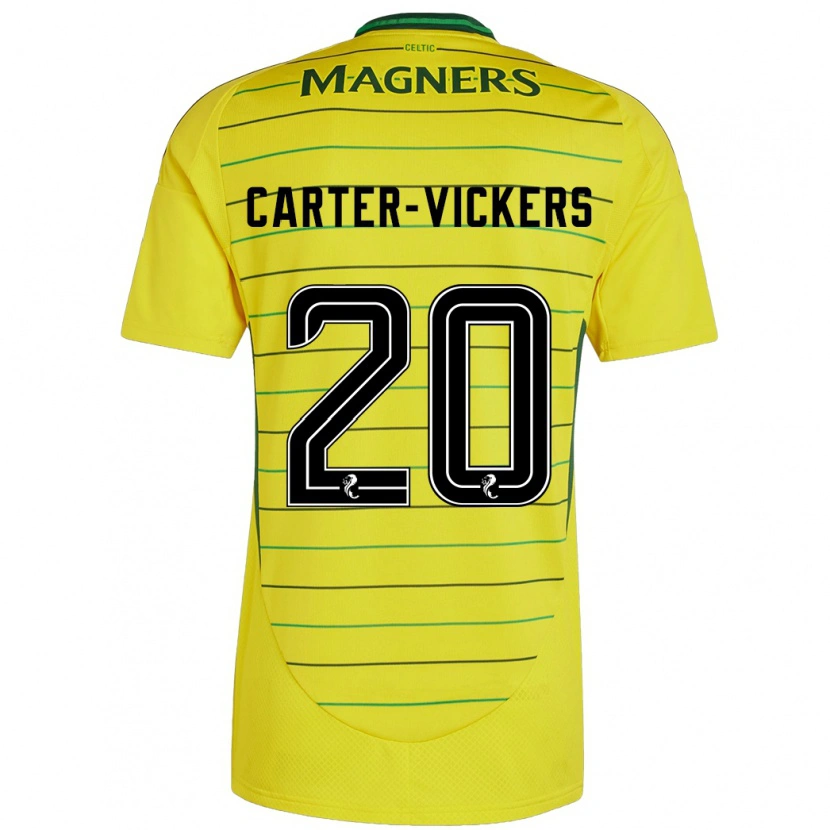 Danxen Homme Maillot Cameron Carter-Vickers #20 Jaune Tenues Extérieur 2024/25 T-Shirt