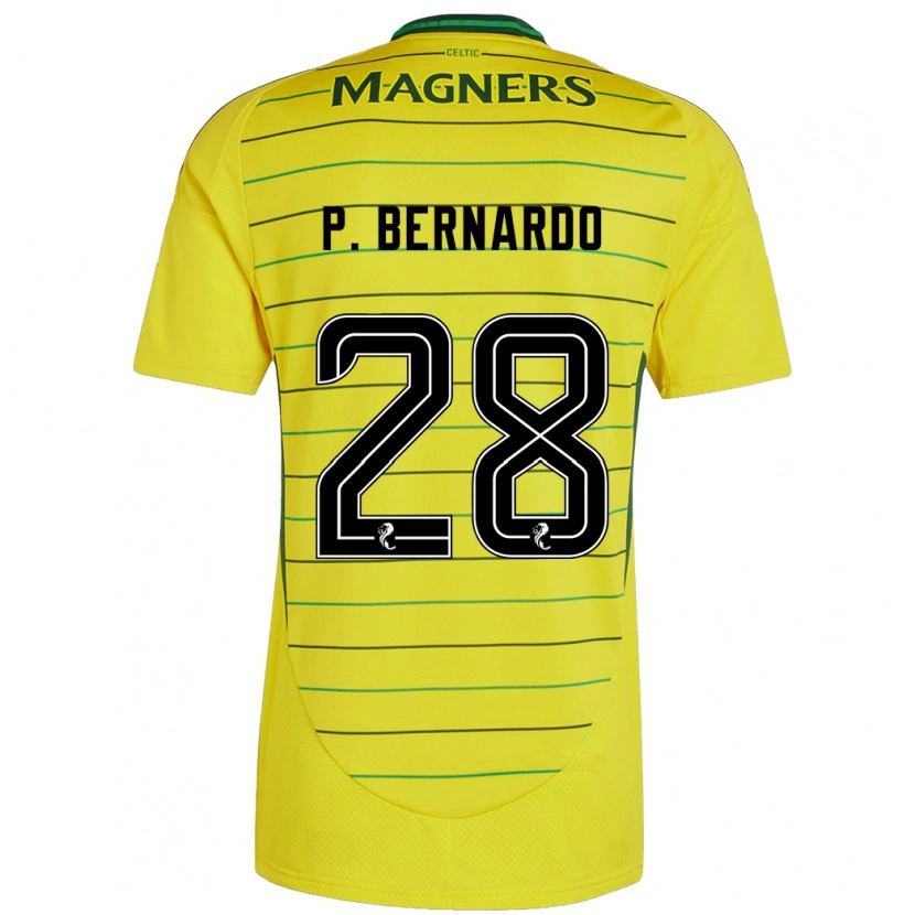 Danxen Homme Maillot Paulo Bernardo #28 Jaune Tenues Extérieur 2024/25 T-Shirt