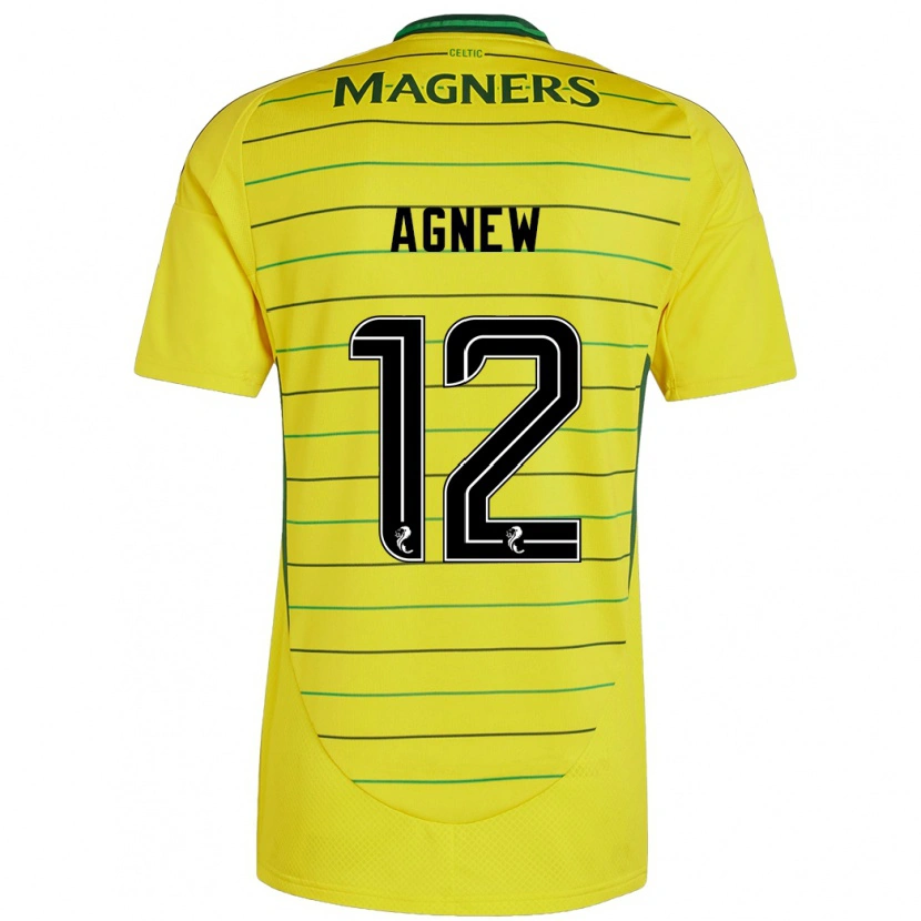Danxen Homme Maillot Murphy Agnew #12 Jaune Tenues Extérieur 2024/25 T-Shirt