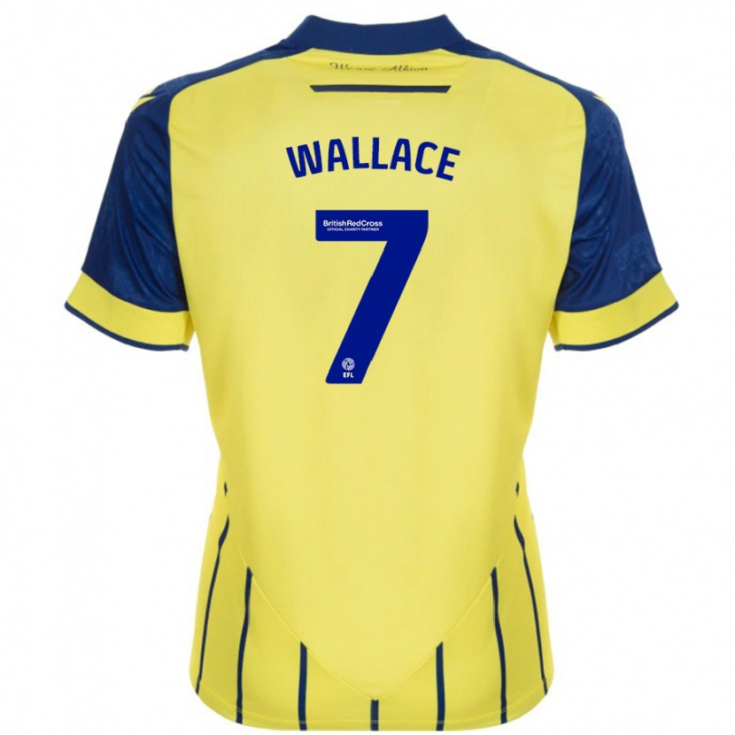 Danxen Homme Maillot Jed Wallace #7 Jaune Bleu Tenues Extérieur 2024/25 T-Shirt
