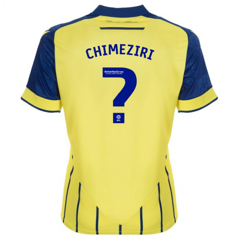 Danxen Homme Maillot Dan Chimeziri #0 Jaune Bleu Tenues Extérieur 2024/25 T-Shirt