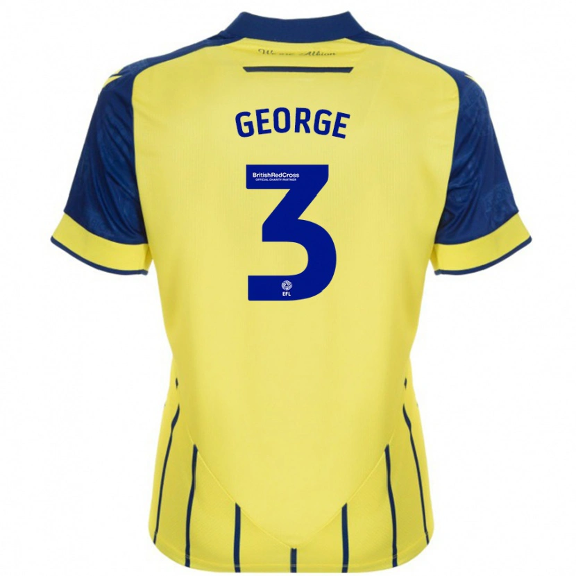 Danxen Homme Maillot Hannah George #3 Jaune Bleu Tenues Extérieur 2024/25 T-Shirt