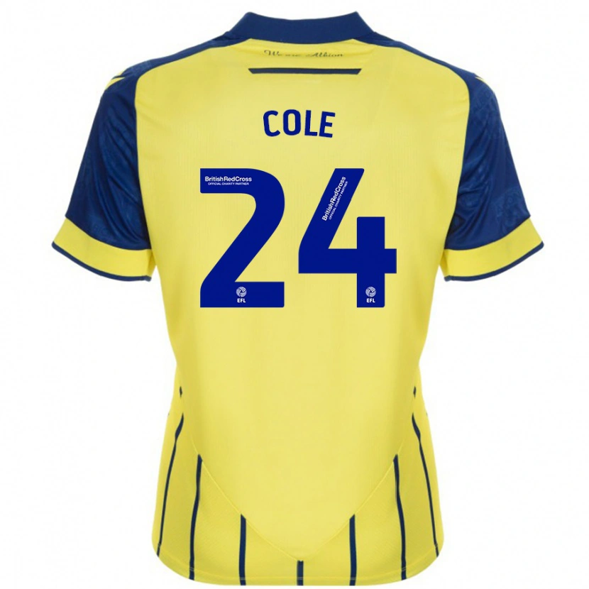 Danxen Homme Maillot Delphi Cole #24 Jaune Bleu Tenues Extérieur 2024/25 T-Shirt