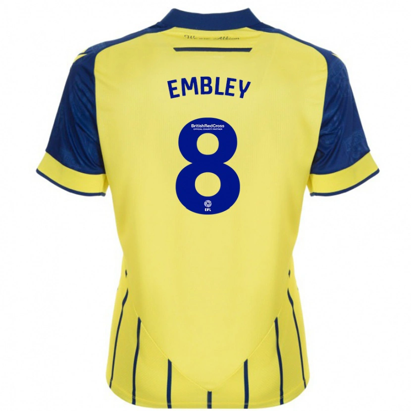 Danxen Homme Maillot Rosie Embley #8 Jaune Bleu Tenues Extérieur 2024/25 T-Shirt