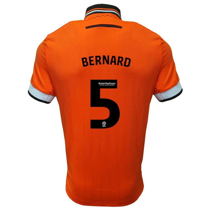 Danxen Homme Maillot Di'shon Bernard #5 Orange Blanc Tenues Extérieur 2024/25 T-Shirt