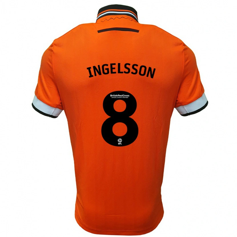 Danxen Homme Maillot Svante Ingelsson #8 Orange Blanc Tenues Extérieur 2024/25 T-Shirt