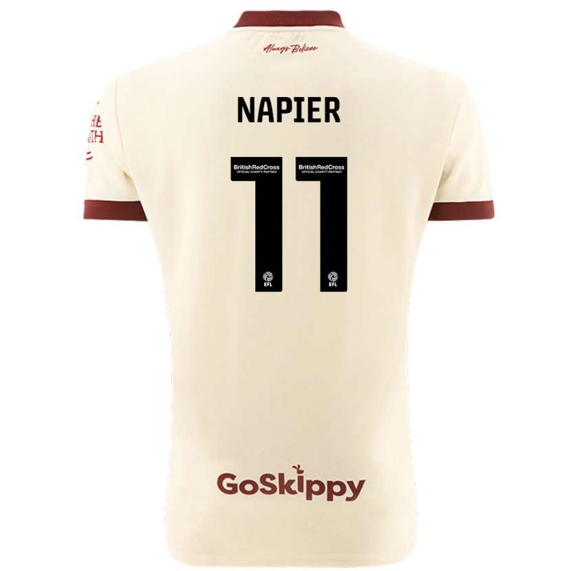 Danxen Homme Maillot Jamie-Lee Napier #11 Blanc Crème Tenues Extérieur 2024/25 T-Shirt