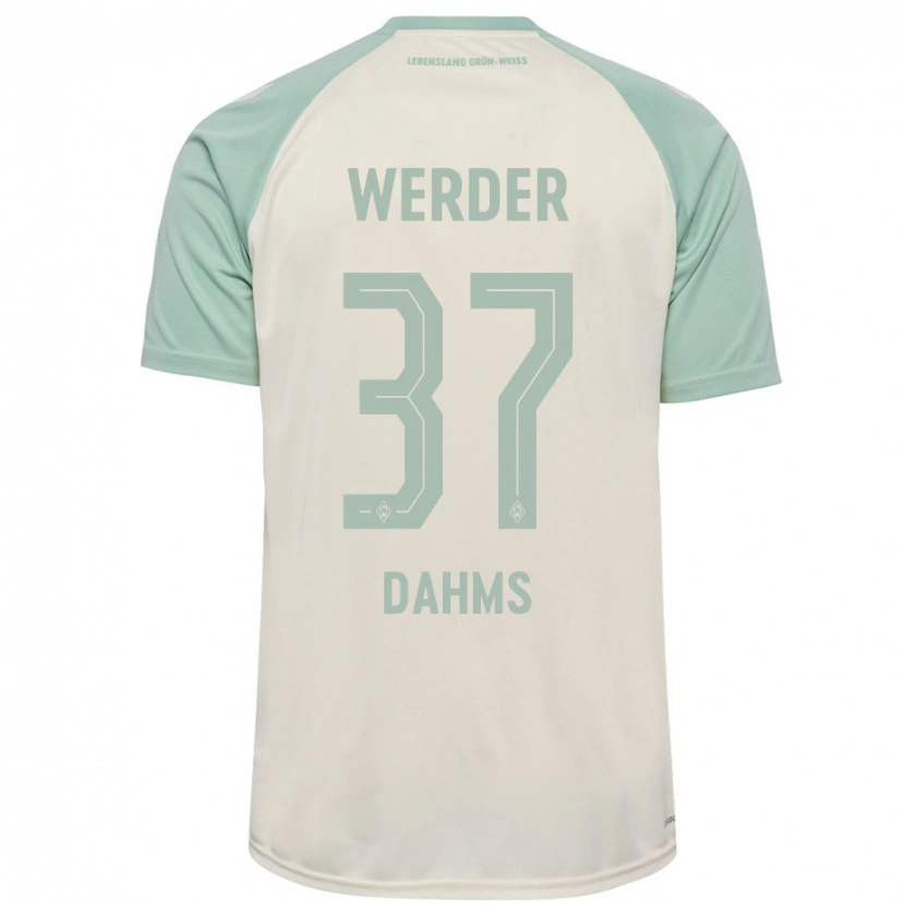 Danxen Homme Maillot Lena Dahms #37 Blanc Cassé Vert Clair Tenues Extérieur 2024/25 T-Shirt