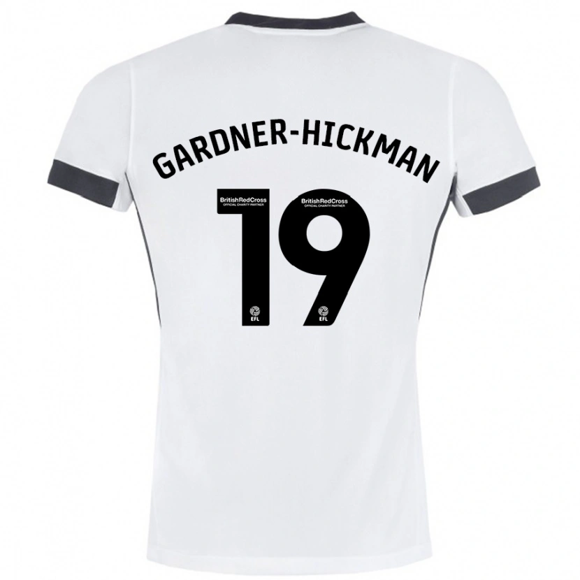 Danxen Homme Maillot Taylor Gardner-Hickman #19 Blanc Noir Tenues Extérieur 2024/25 T-Shirt