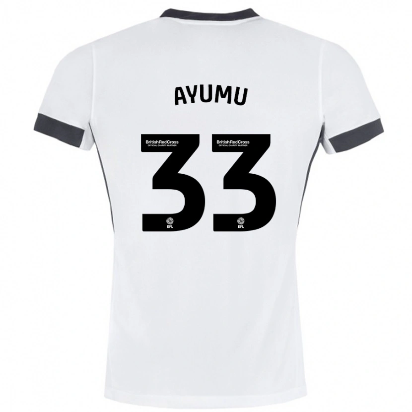 Danxen Homme Maillot Ayumu Yokoyama #33 Blanc Noir Tenues Extérieur 2024/25 T-Shirt