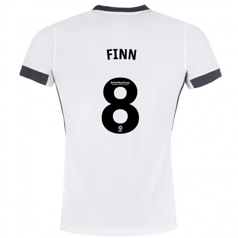 Danxen Homme Maillot Jamie Finn #8 Blanc Noir Tenues Extérieur 2024/25 T-Shirt