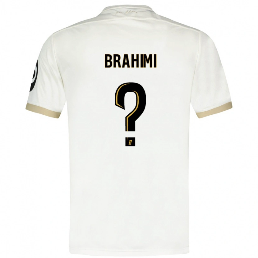 Danxen Homme Maillot Billal Brahimi #0 Blanc Doré Tenues Extérieur 2024/25 T-Shirt