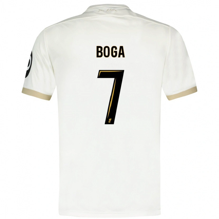 Danxen Homme Maillot Jérémie Boga #7 Blanc Doré Tenues Extérieur 2024/25 T-Shirt