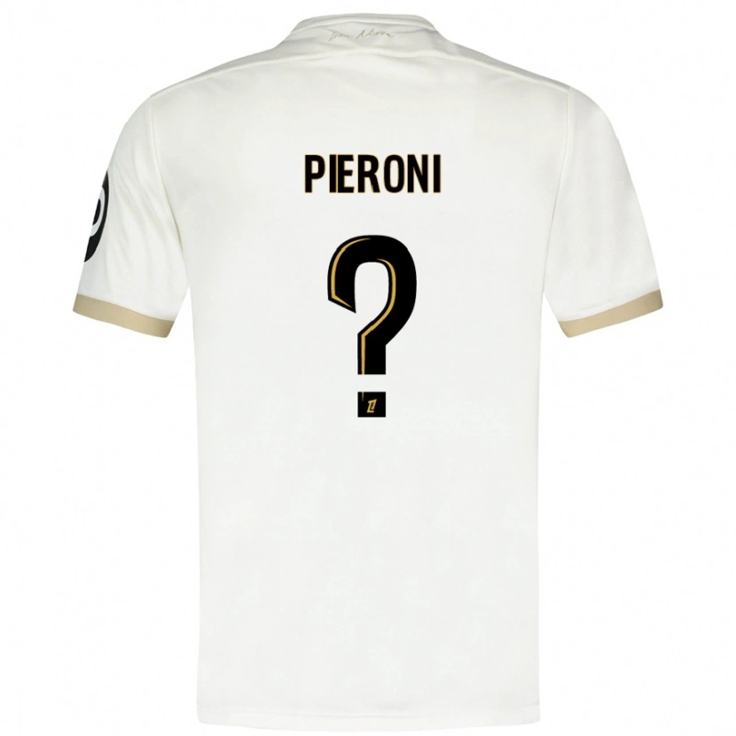Danxen Homme Maillot Dorian Pieroni #0 Blanc Doré Tenues Extérieur 2024/25 T-Shirt