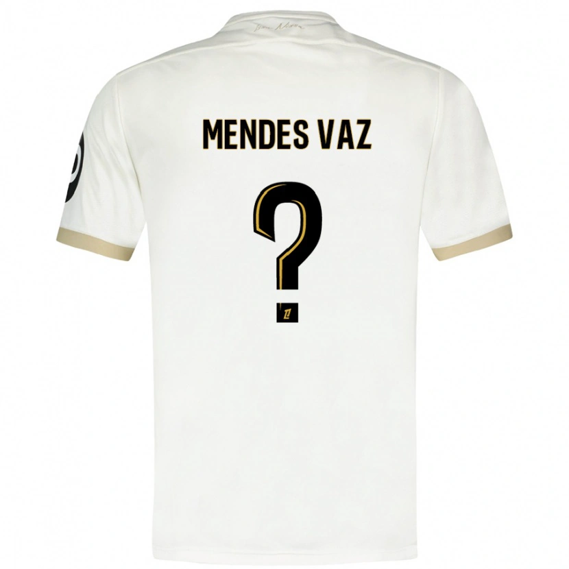 Danxen Homme Maillot Hernâni Mendes Vaz #0 Blanc Doré Tenues Extérieur 2024/25 T-Shirt