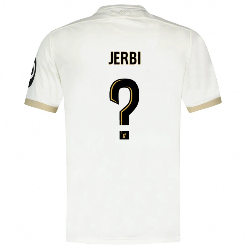 Danxen Homme Maillot Rayan Jerbi #0 Blanc Doré Tenues Extérieur 2024/25 T-Shirt