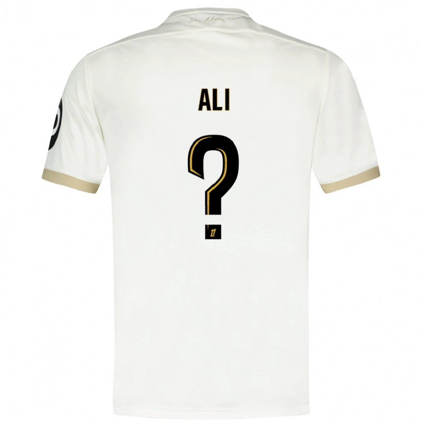 Danxen Homme Maillot Kéfren Ali #0 Blanc Doré Tenues Extérieur 2024/25 T-Shirt
