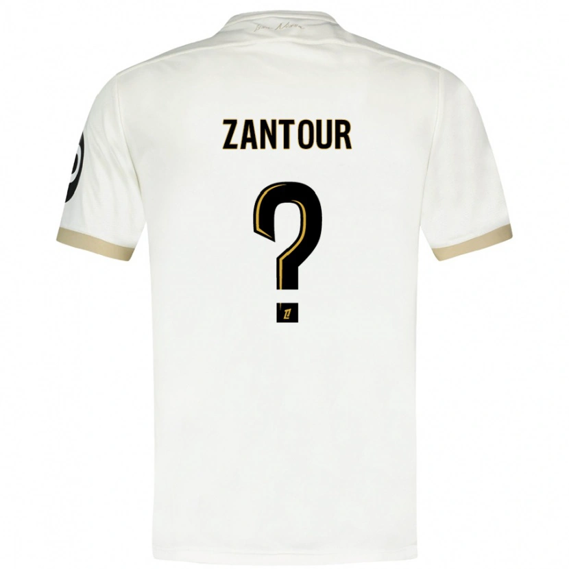 Danxen Homme Maillot Ishaq Zantour #0 Blanc Doré Tenues Extérieur 2024/25 T-Shirt