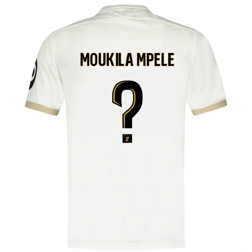 Danxen Homme Maillot Beny Moukila Mpele #0 Blanc Doré Tenues Extérieur 2024/25 T-Shirt