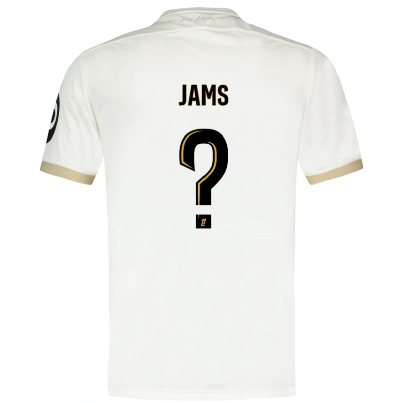 Danxen Homme Maillot Dylan Jams #0 Blanc Doré Tenues Extérieur 2024/25 T-Shirt