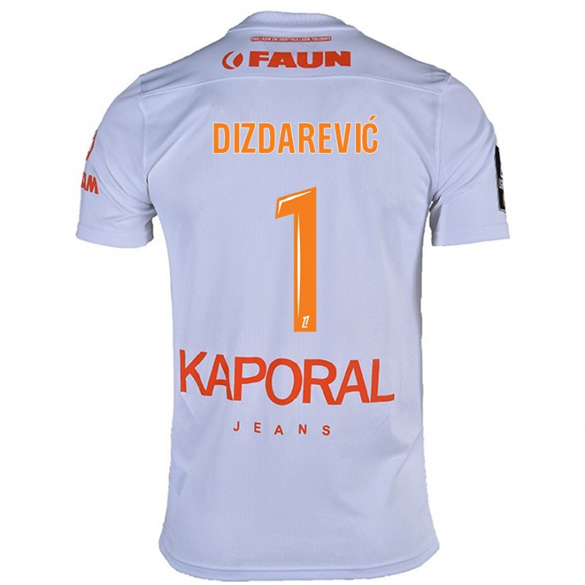 Danxen Homme Maillot Belmin Dizdarevic #1 Blanc Tenues Extérieur 2024/25 T-Shirt