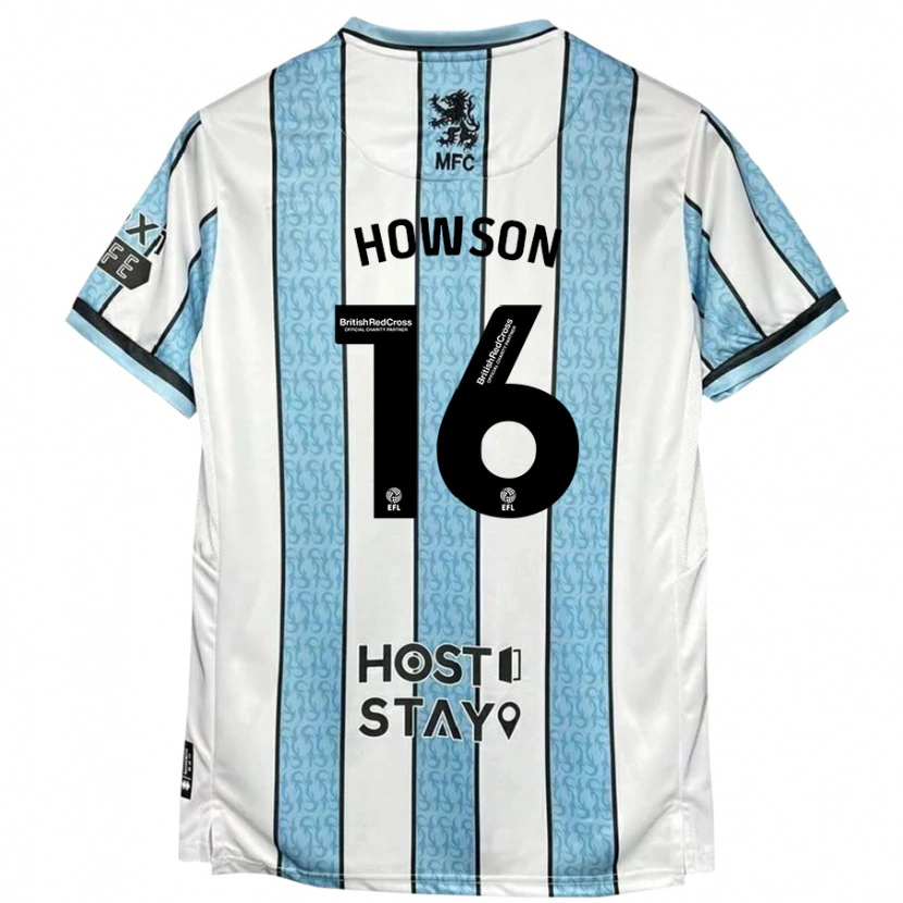 Danxen Homme Maillot Jonathan Howson #16 Blanc Bleu Tenues Extérieur 2024/25 T-Shirt